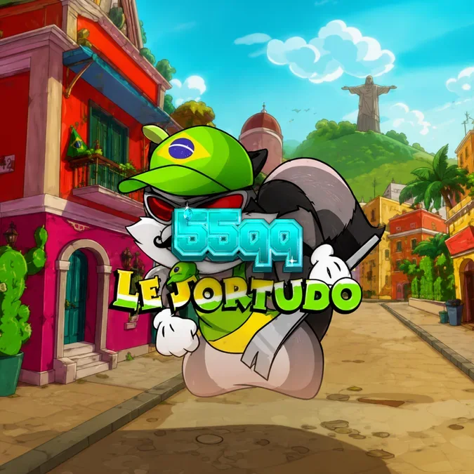 Le Sortudo slot game interface featuring Smokey the raccoon on a vibrant Brazilian street